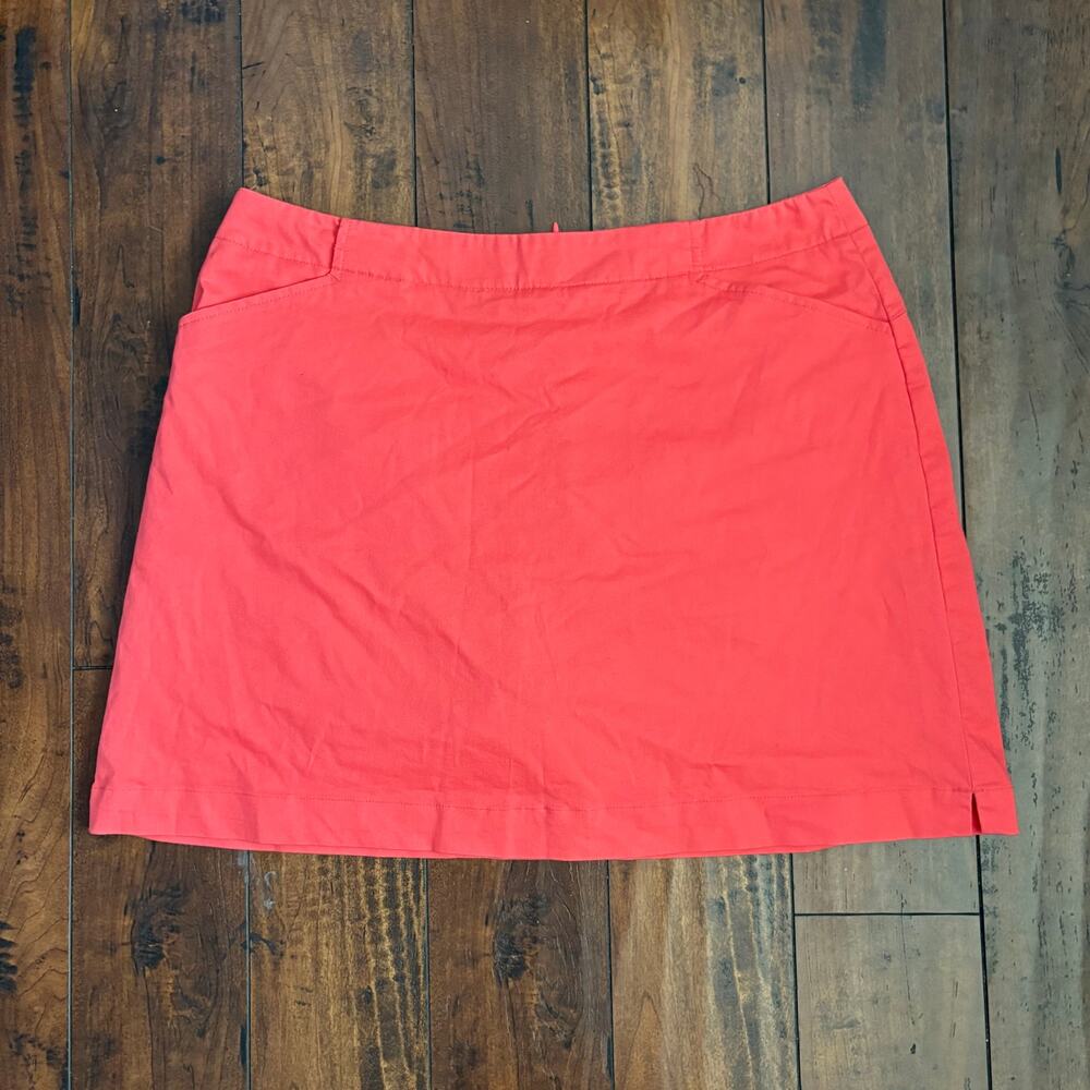 Nike Golf Fit Dry Skort Womens 14 Coral Pink Solid Pockets Tennis Pickleball